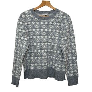Gap Lambs Wool Blend southwest snowflake design crew neck sweater. Women’s L